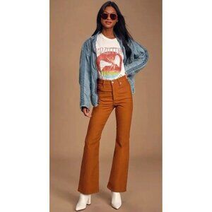 Levi’s Ribcage Flare Women's Sz 25 Cafe Caramel Flare High Rise Cords Jeans